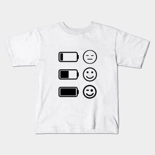 Battery level - energy, sad to happy Kids T-Shirt